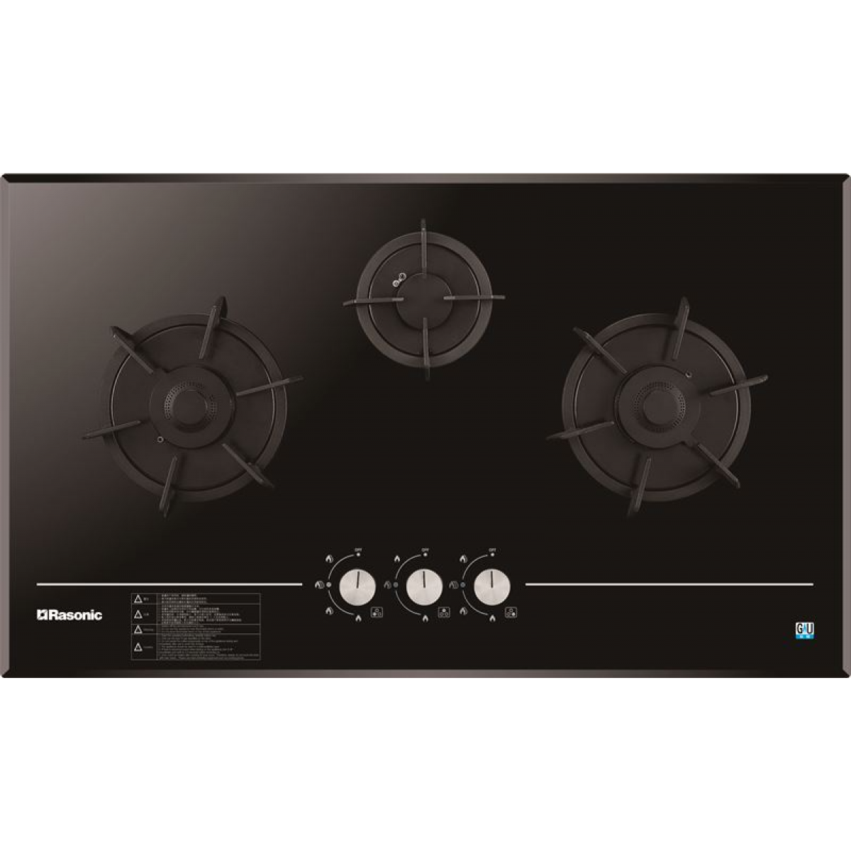 Rasonic 樂信 RG-H361-TG 三頭嵌入式煤氣煮食爐：一級能源、4.5kW專利蓮芯火